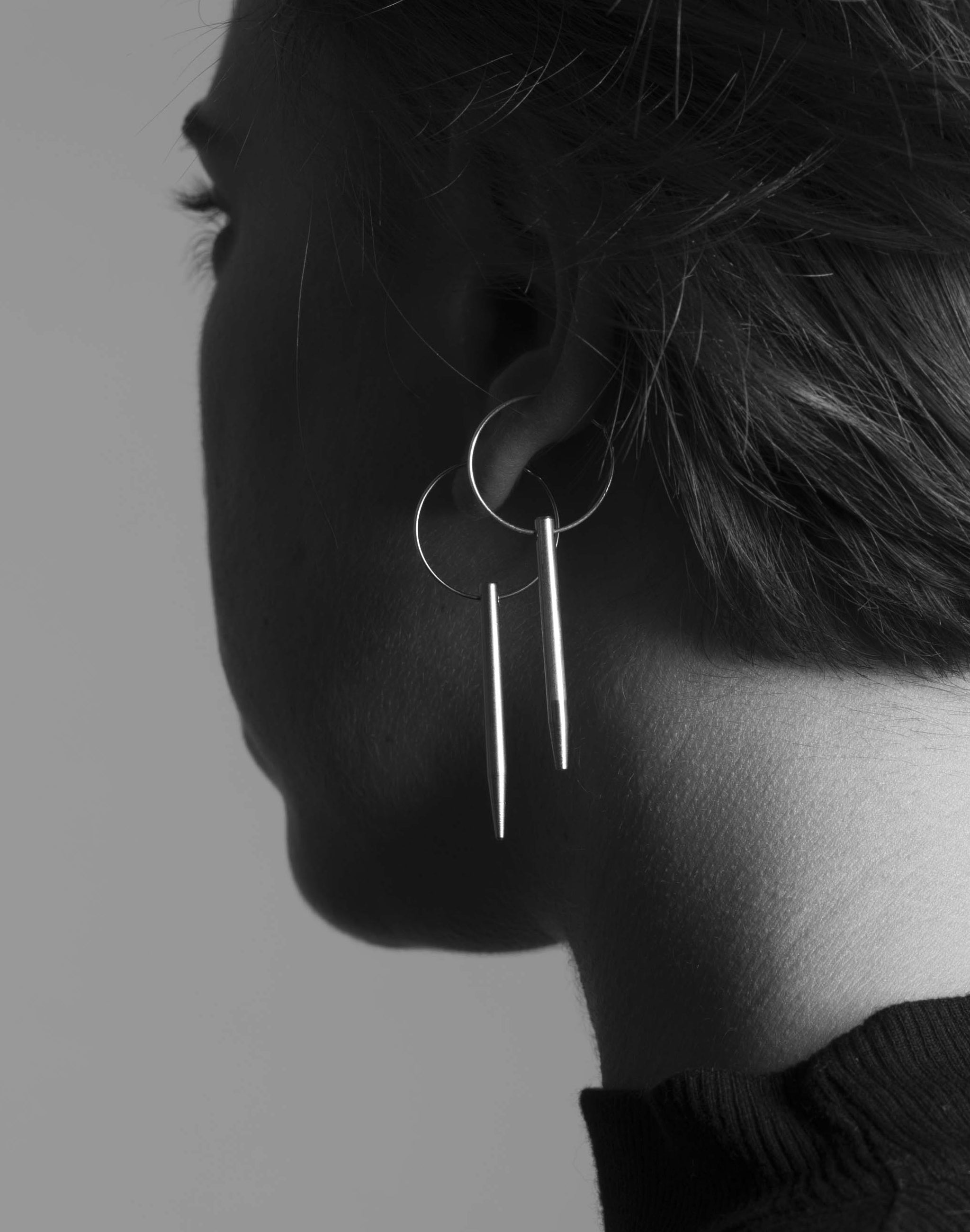 silver   NAIL   earring
